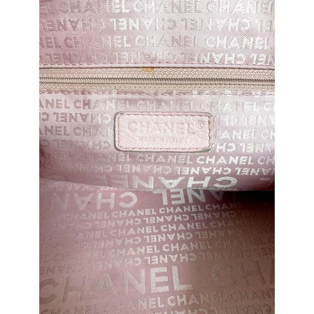 AUTHENTIC CHANEL CAVIAR PINK STITCH LEATHER MEDIUM ZIP TOP SQUARE PURSE HANDBAG - Picture 4 of 11